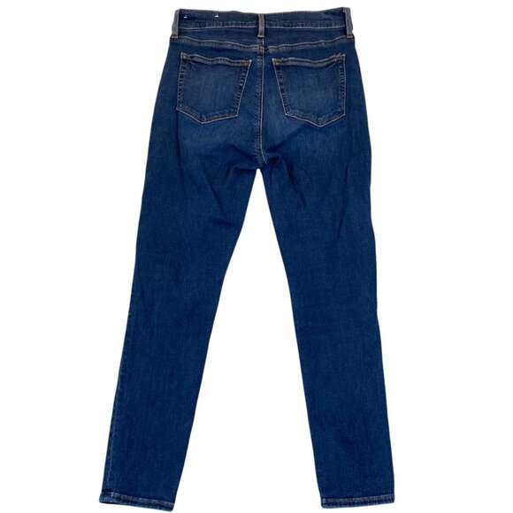 Loft Womens Jeans 26/2P High-Rise Skinny Stretch Blue Denim Dark Wash Casual - Picture 2 of 15